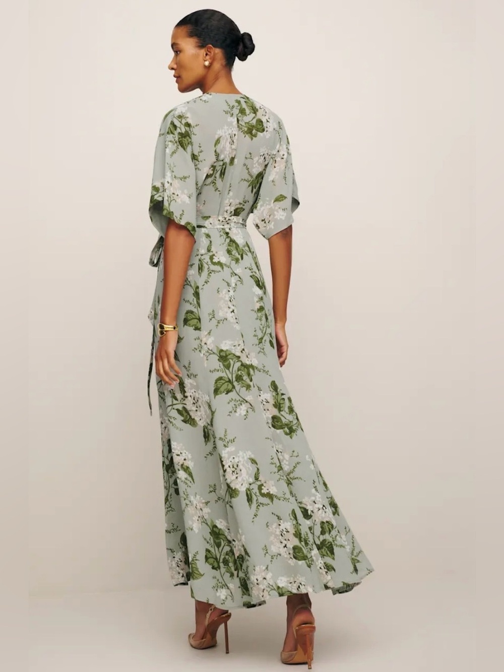 Reformation Winslow Tea Garden Floral Green Maxi Dress Small - Picture 3 of 10